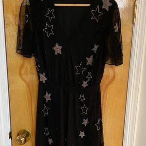 Black Star Embellished Dress